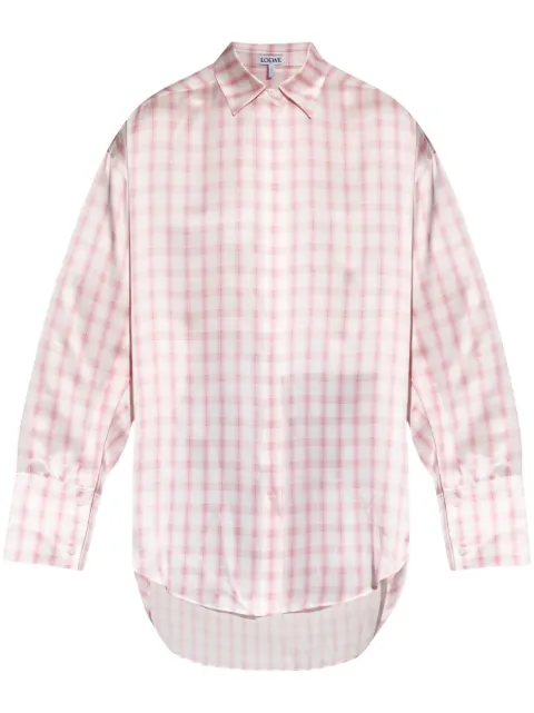 LOEWE camisa con cuadros estampados