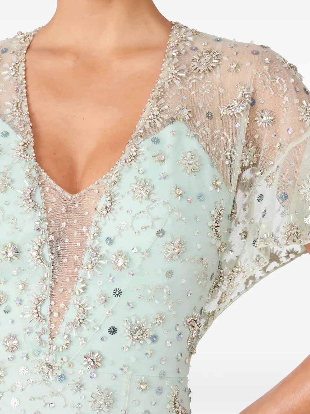 Jenny Packham Luna maxi-dress Groen