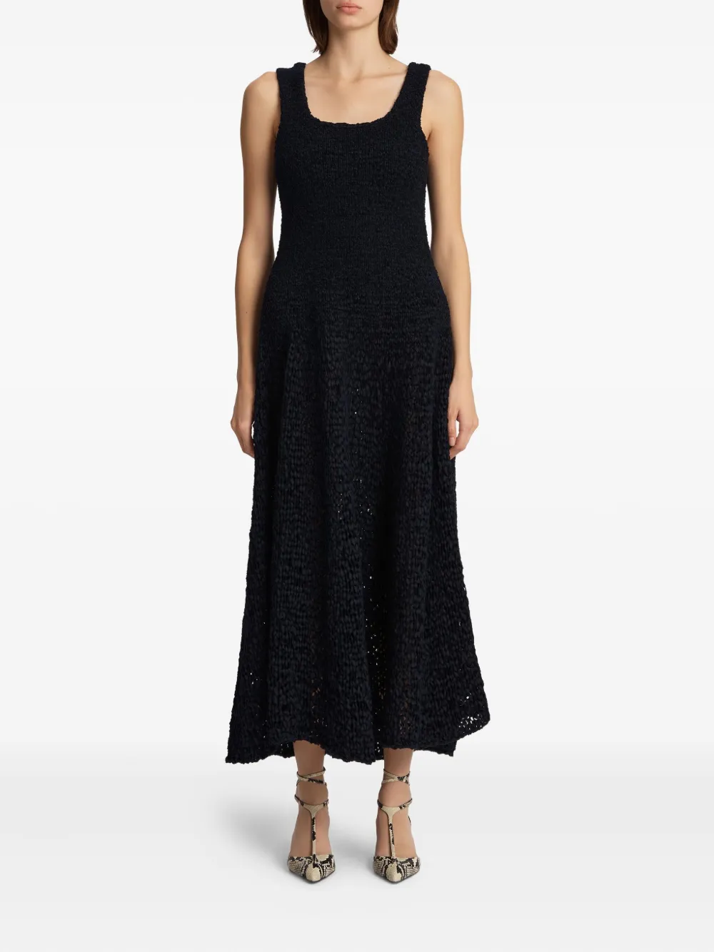 KHAITE Twigs maxi-jurk met vierkante hals - Blauw