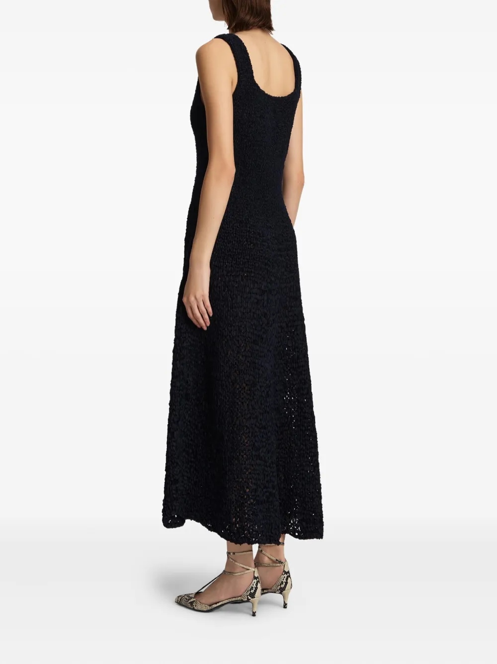 KHAITE Twigs maxi-jurk met vierkante hals Blauw