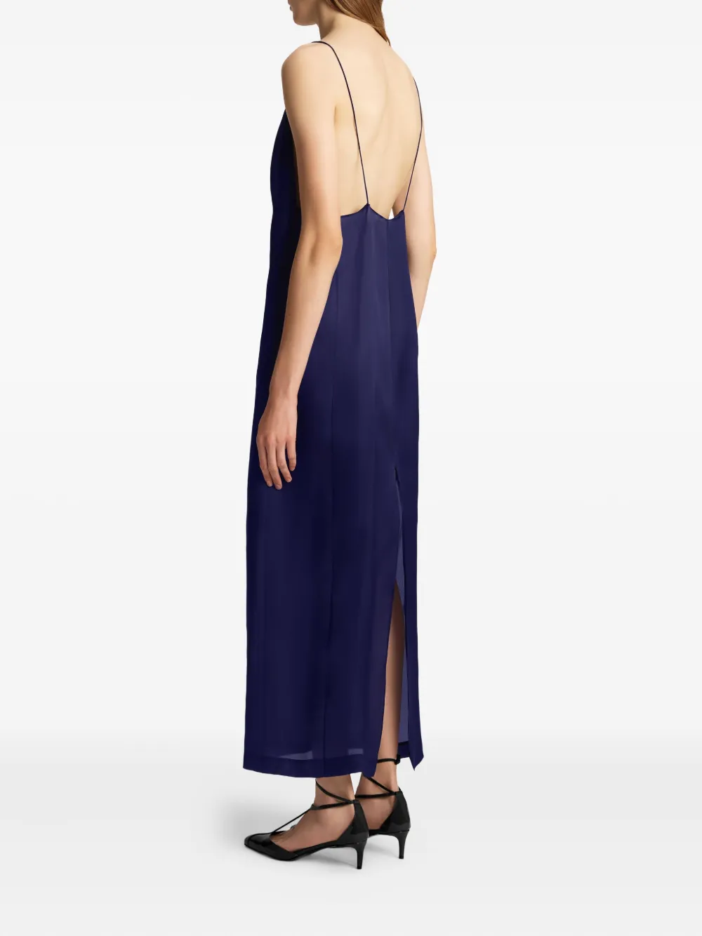KHAITE Tulula satijnen maxi-jurk Blauw