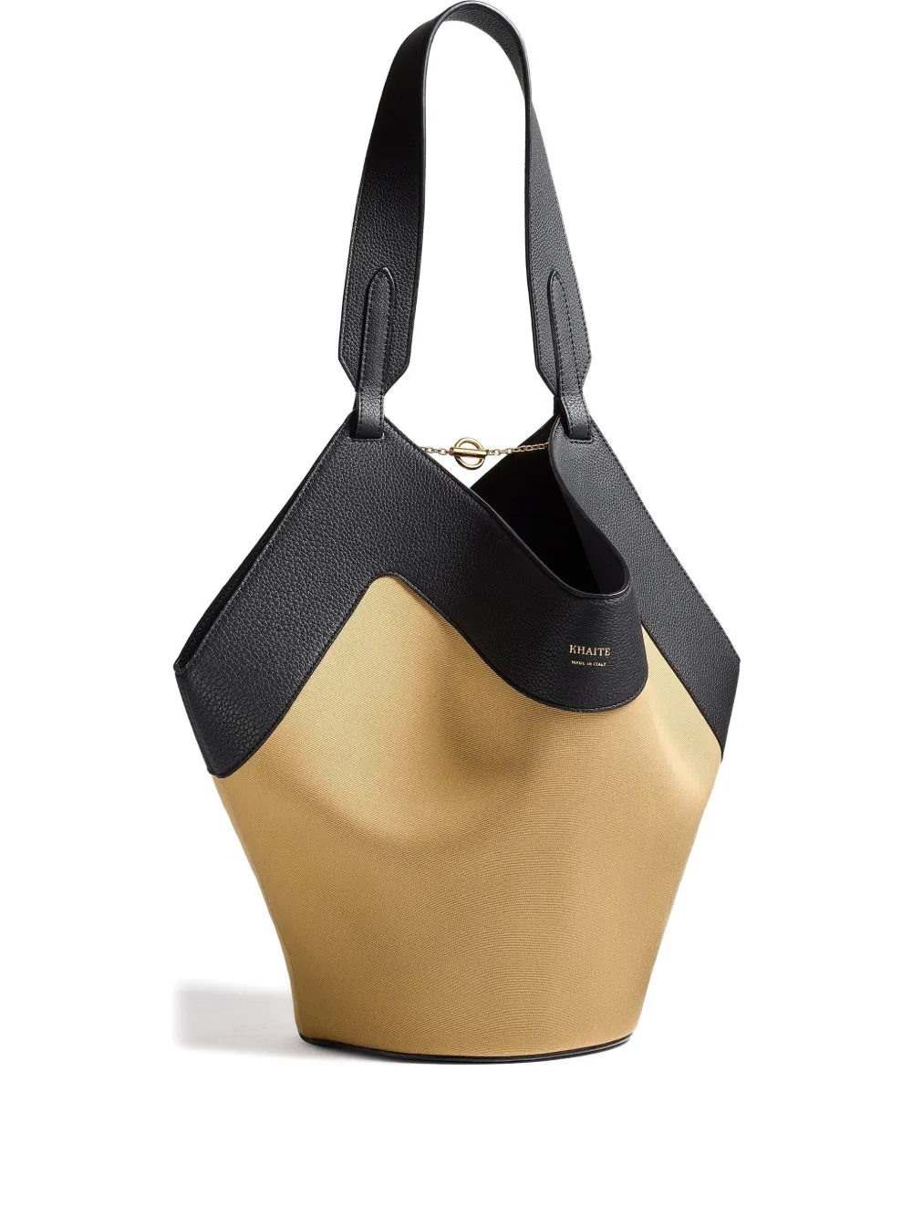 Khaite Small Lotus Leather Tote In Neutral