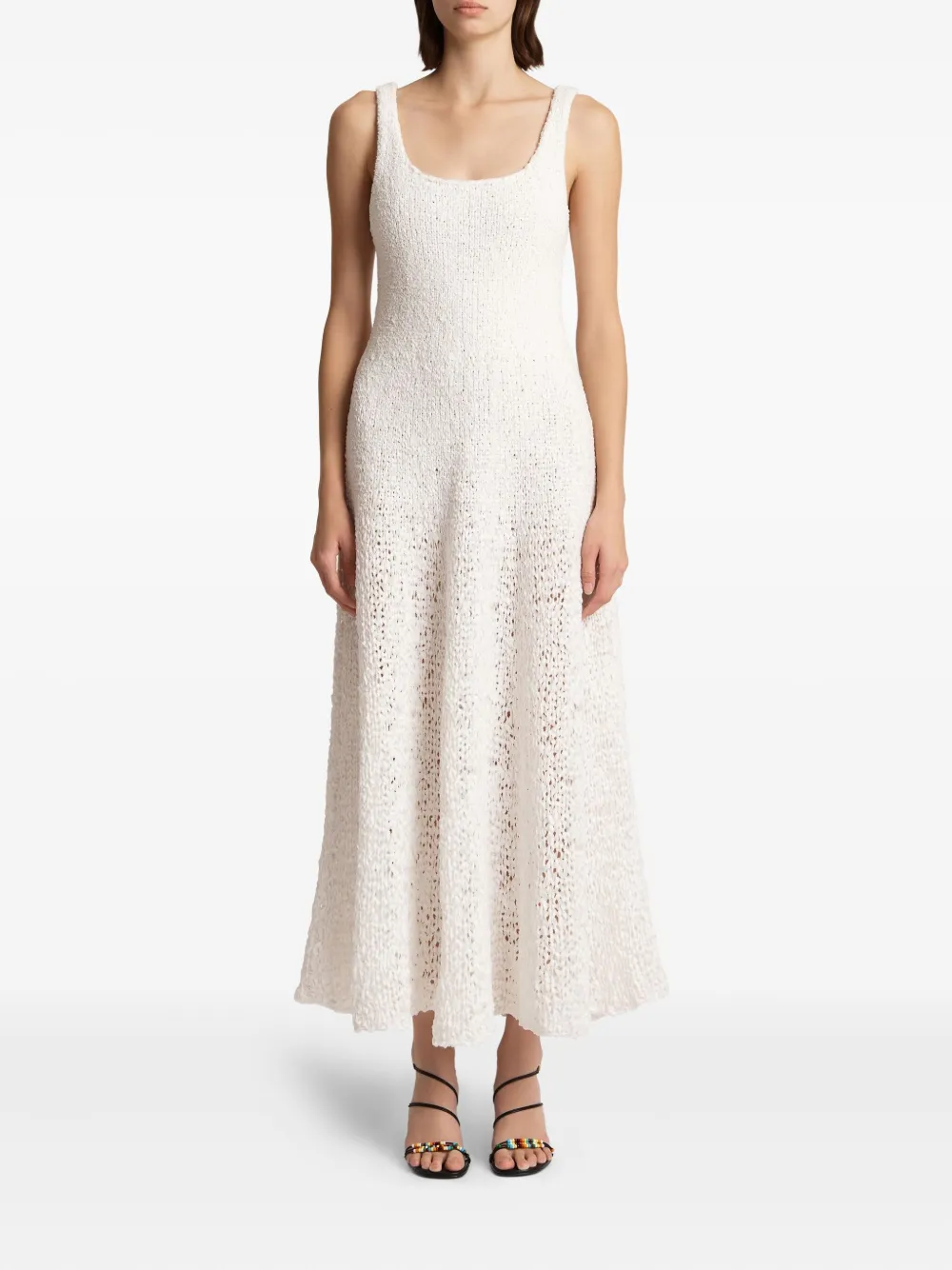 KHAITE Twigs square-neck dress - Wit