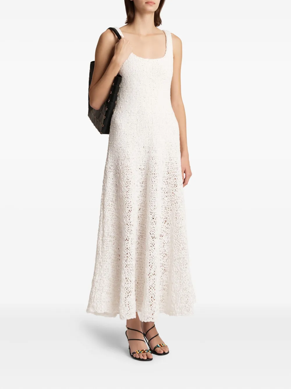 KHAITE Twigs jurk met vierkante hals Wit