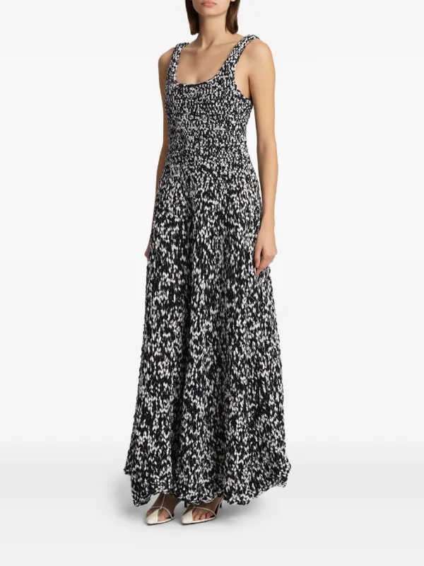 green emerald velvet dress Khaite Black Ruffle V-Neck Evening Gown
