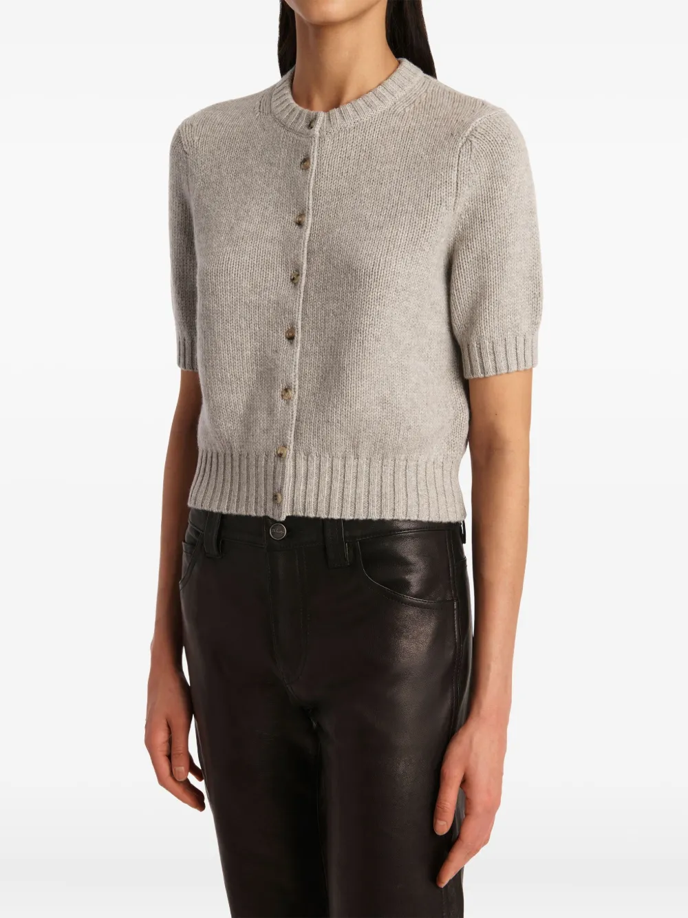 KHAITE Button-up vest met korte mouwen Grijs