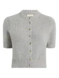 KHAITE short-sleeve button-up cardigan - Grey