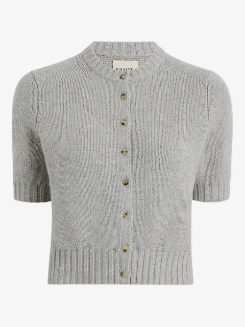 KHAITE cardigan boutonné à manches courtes