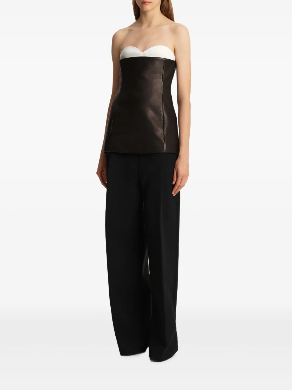  Khaite Ayla Leather Top - Black 