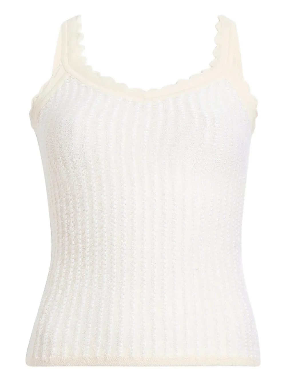 Khaite Ennio Scalloped Tank In Neutral