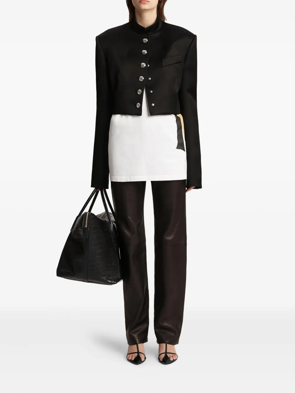 KHAITE Emmet leren broek - Zwart