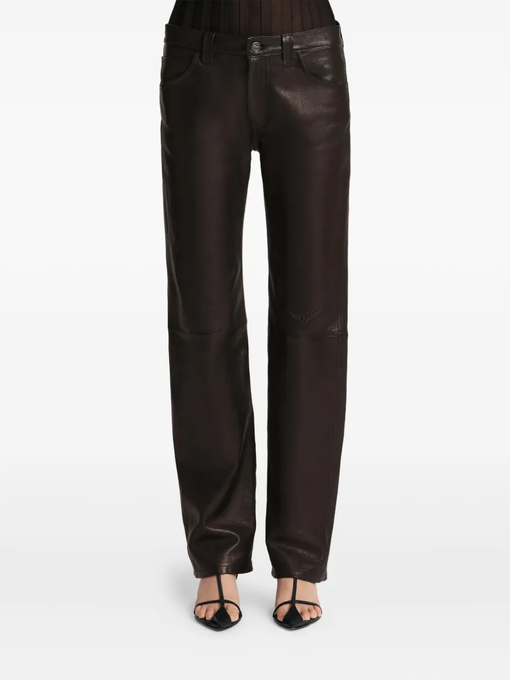  Khaite Emmet Leather Trousers - Black 