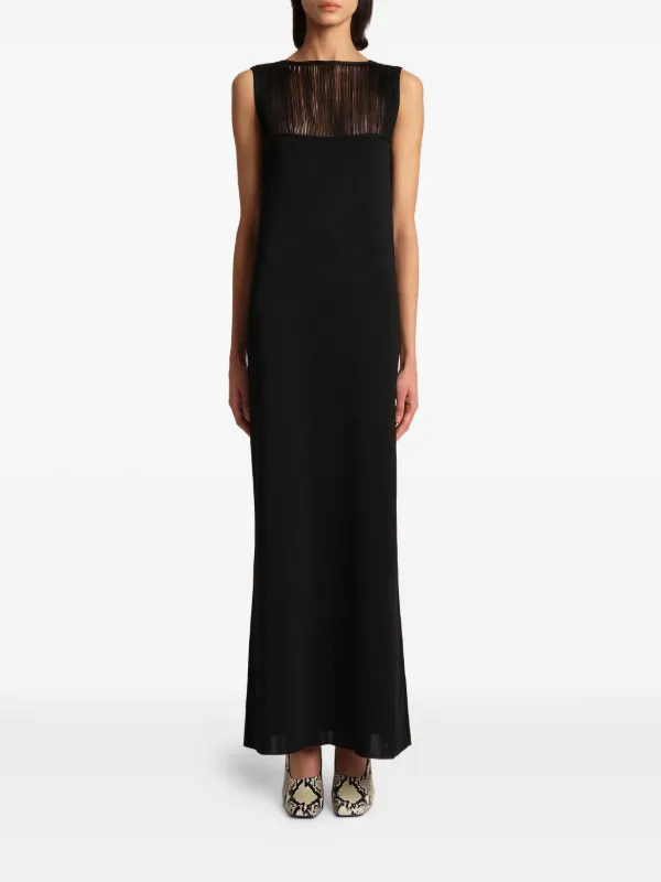 khaite sheer dress Khaite Ruslan Dress in Black - Black Designer Dress