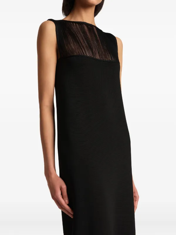 khaite sheer dress Khaite Ruslan Dress in Black - Black Designer Dress