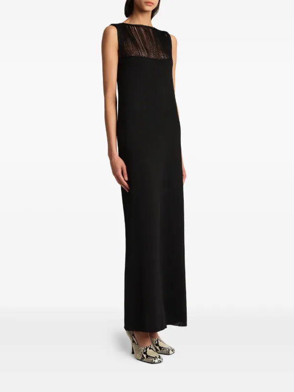 KHAITE sheer-panel Maxi Dress | Black | FARFETCH JO KHAITE sheer-panel Maxi Dress | Black | FARFETCH JO