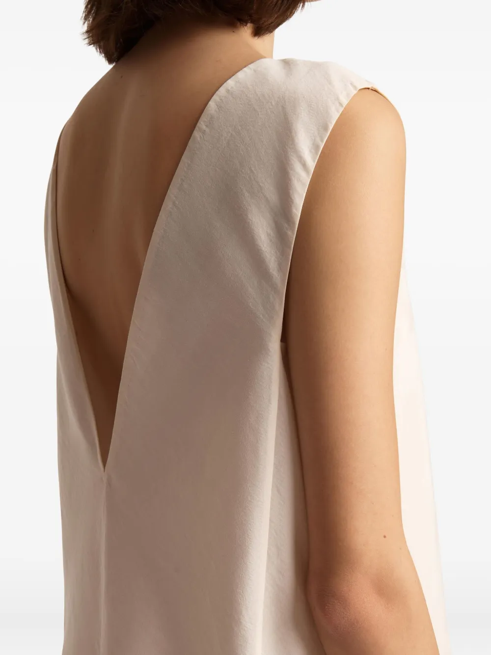 Khaite Mel V-neck Sleeveless Mini Dress In Neutral