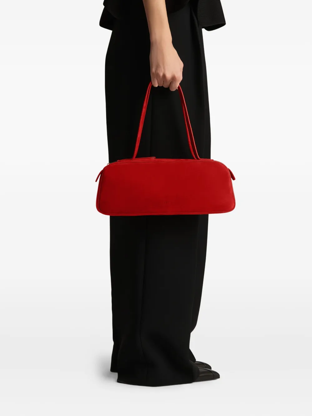 KHAITE Simona suede shoulder bag - Rood