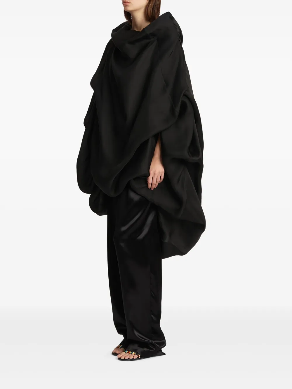  Khaite Draped Kobe Top - Black 
