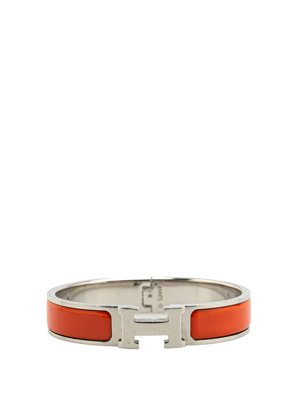 Hermès Pre-Owned 2000-2024 ナロー エナメル クリック H PM コスチューム ブレスレット - シルバートーン Hermès Pre-Owned 2000-2024 ナロー エナメル クリック H PM コスチューム ブレスレット - シルバートーン