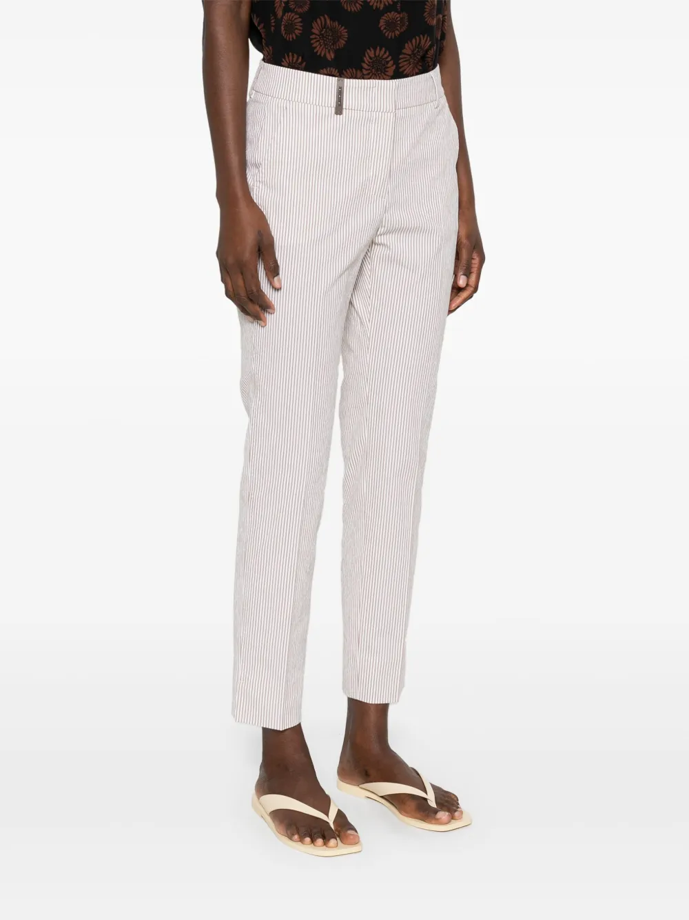 Peserico Gestreepte broek Beige