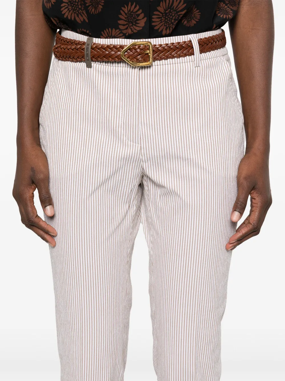 Peserico Gestreepte broek Beige