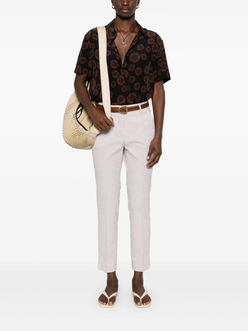 Peserico Gestreepte broek - Beige