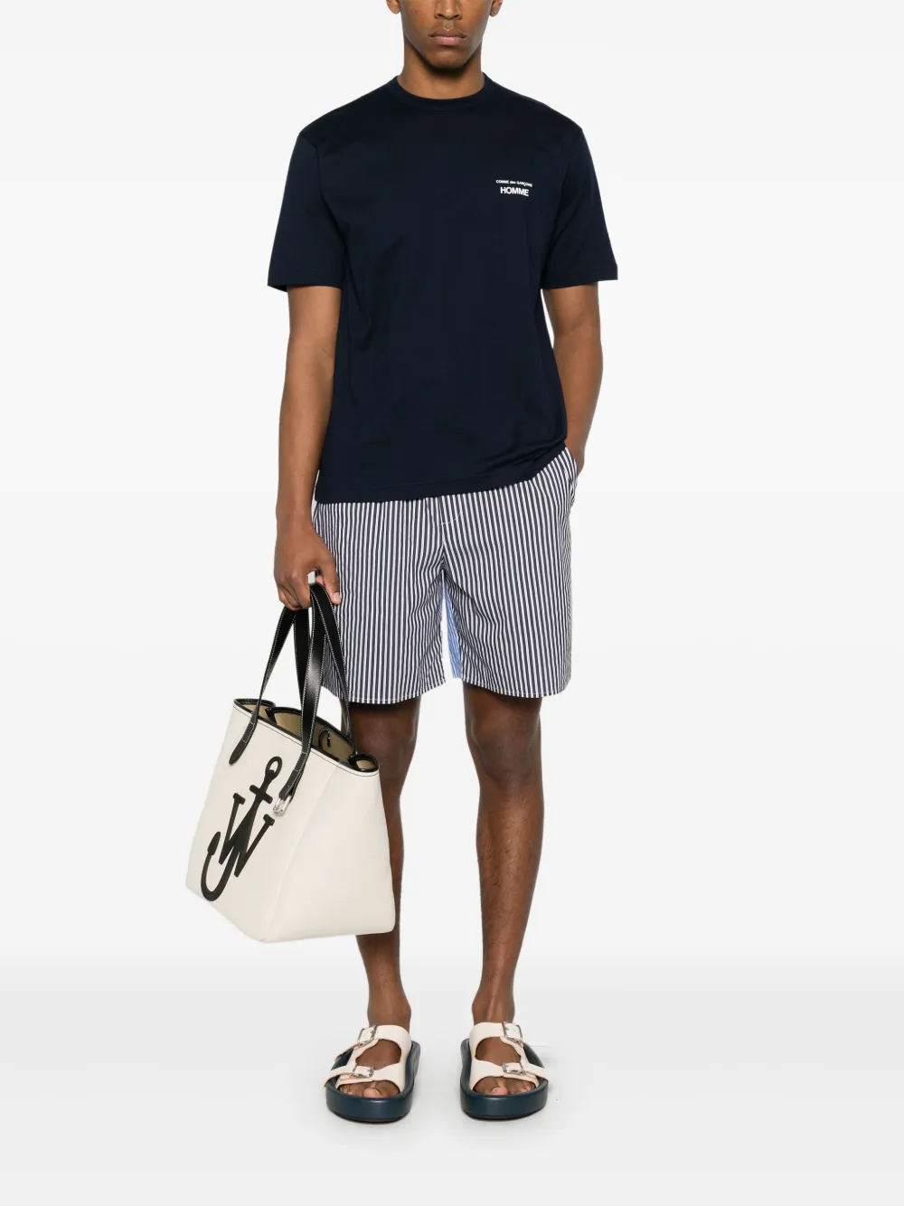 Comme des Garçons Homme T-shirt met logoprint - Blauw