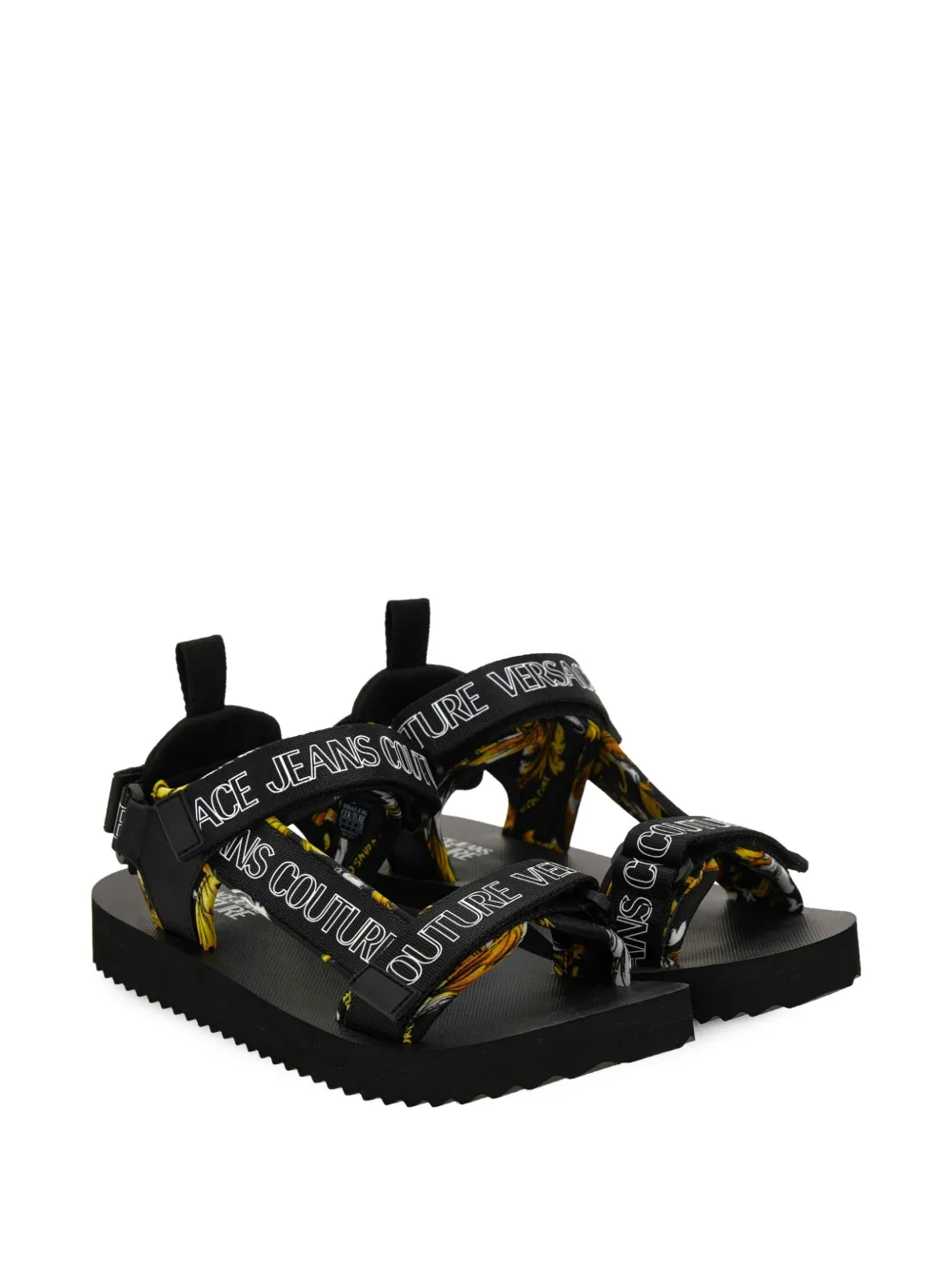 Versace Jeans Couture Barocco-print sandals Black