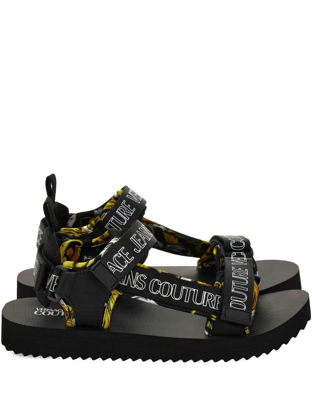 Versace Jeans Couture Barocco-print sandals Black