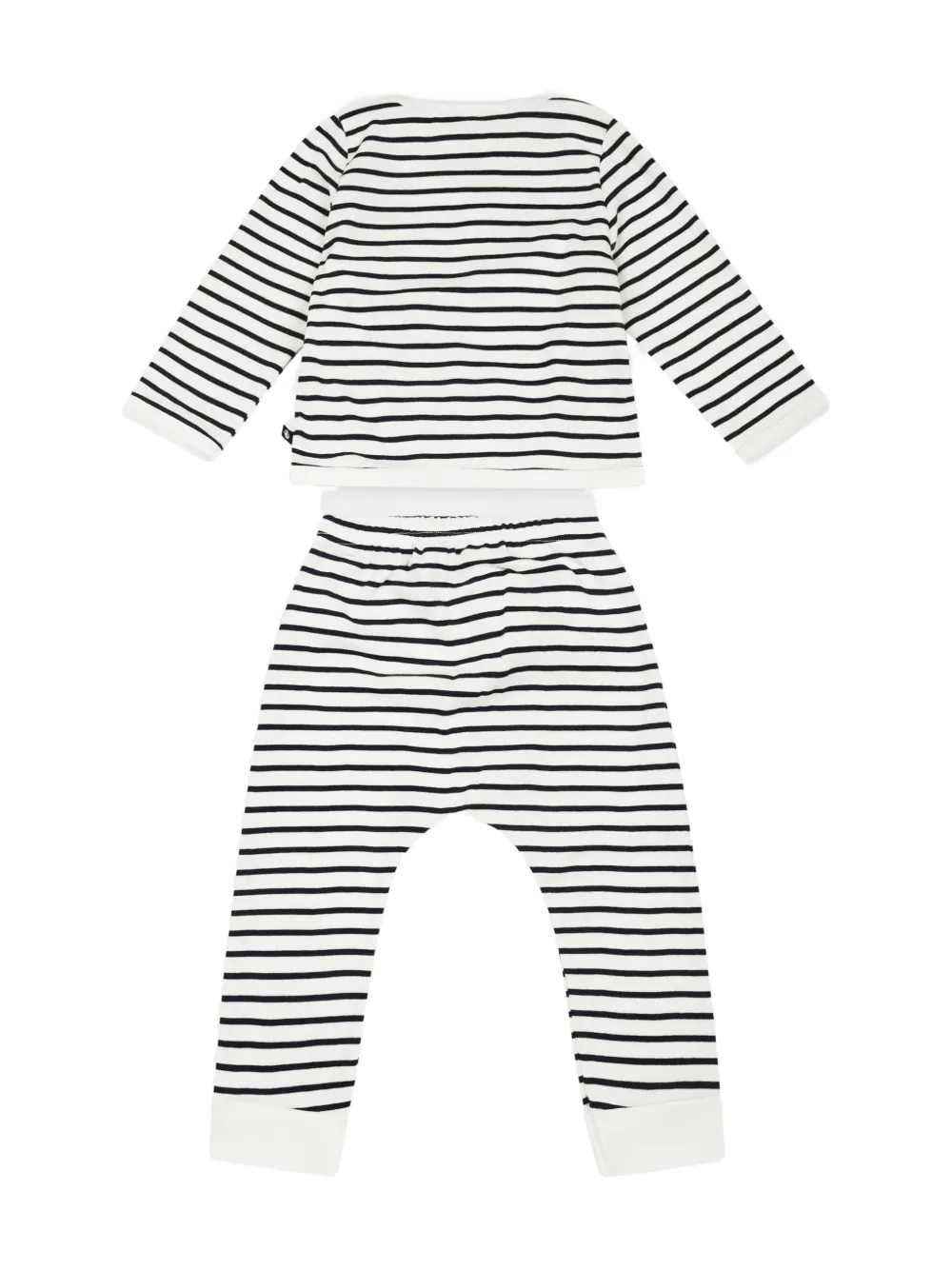 Petit Bateau Gestreepte katoenen top broek en romper Zwart