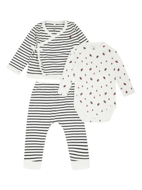 Petit Bateau striped cotton trousers set