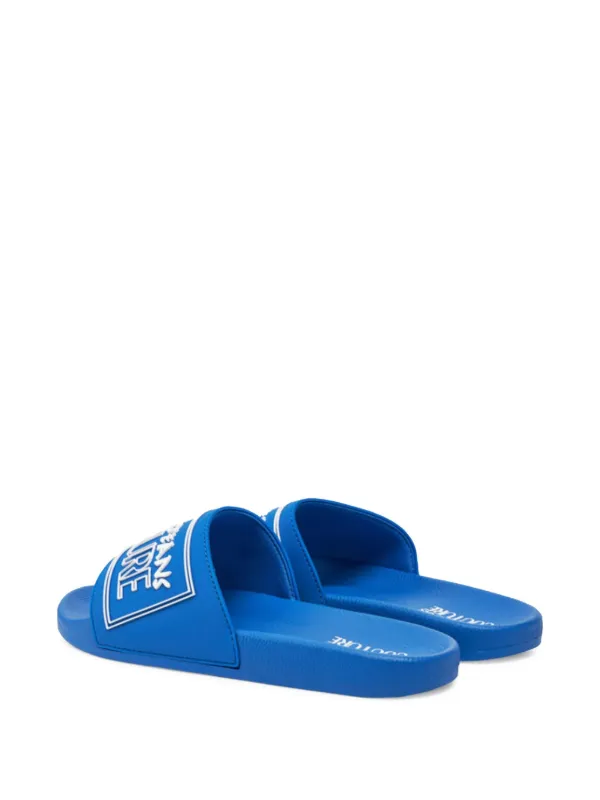 Versace Jeans Couture logo-embossed Slides | Blue | FARFETCH