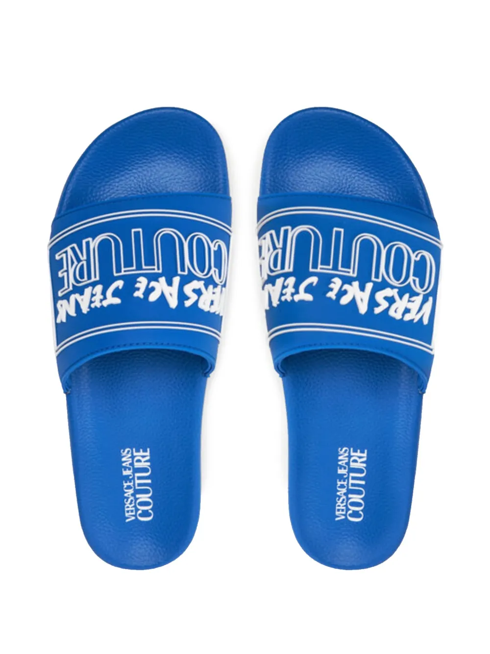 Versace Jeans Couture logo-embossed slides Blue