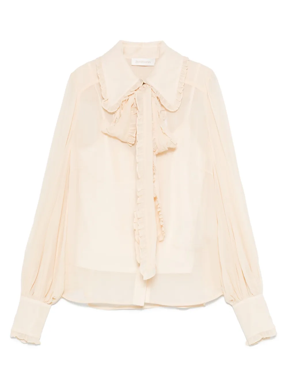 ZIMMERMANN Georgette blouse met strik Beige