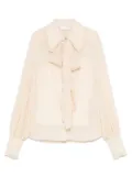 ZIMMERMANN georgette bow shirt - Neutrals