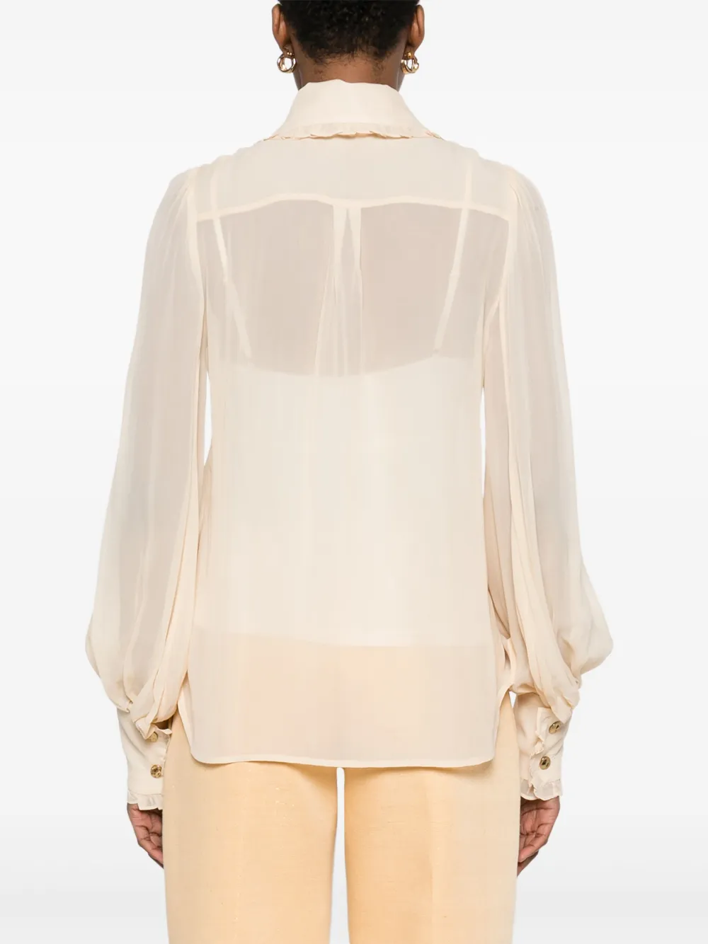 ZIMMERMANN Georgette blouse met strik Beige