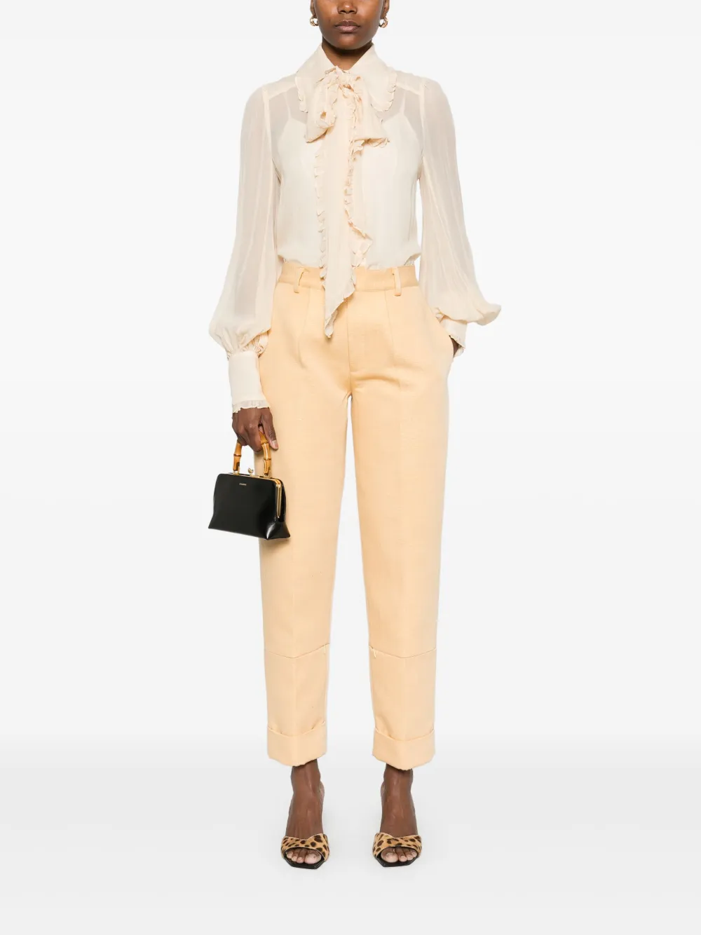 ZIMMERMANN Georgette blouse met strik Beige