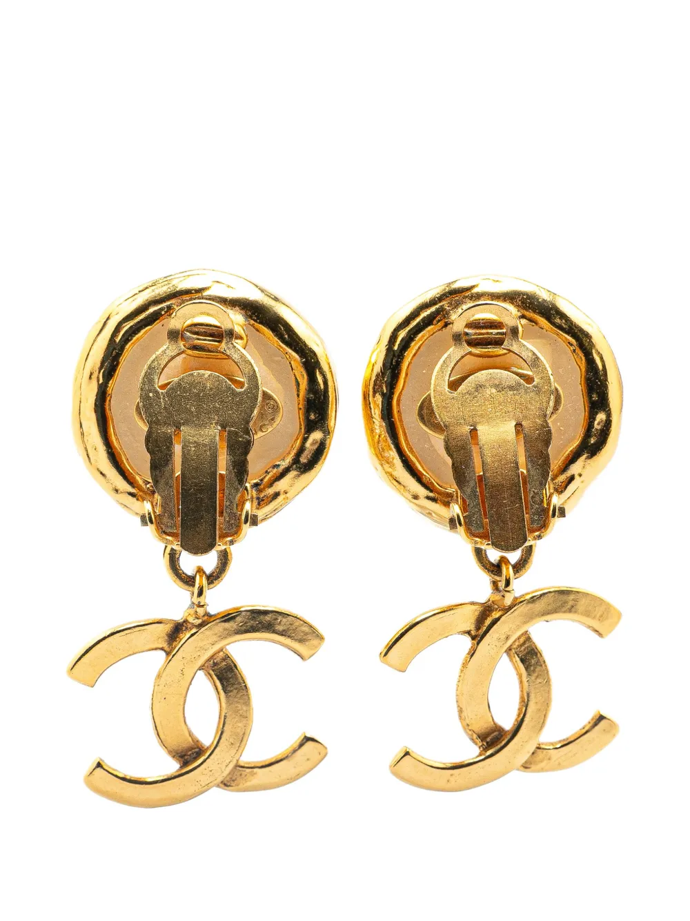 CHANEL Pre-Owned 1994 CC vergulde oorclips met imitatieparel - Goud