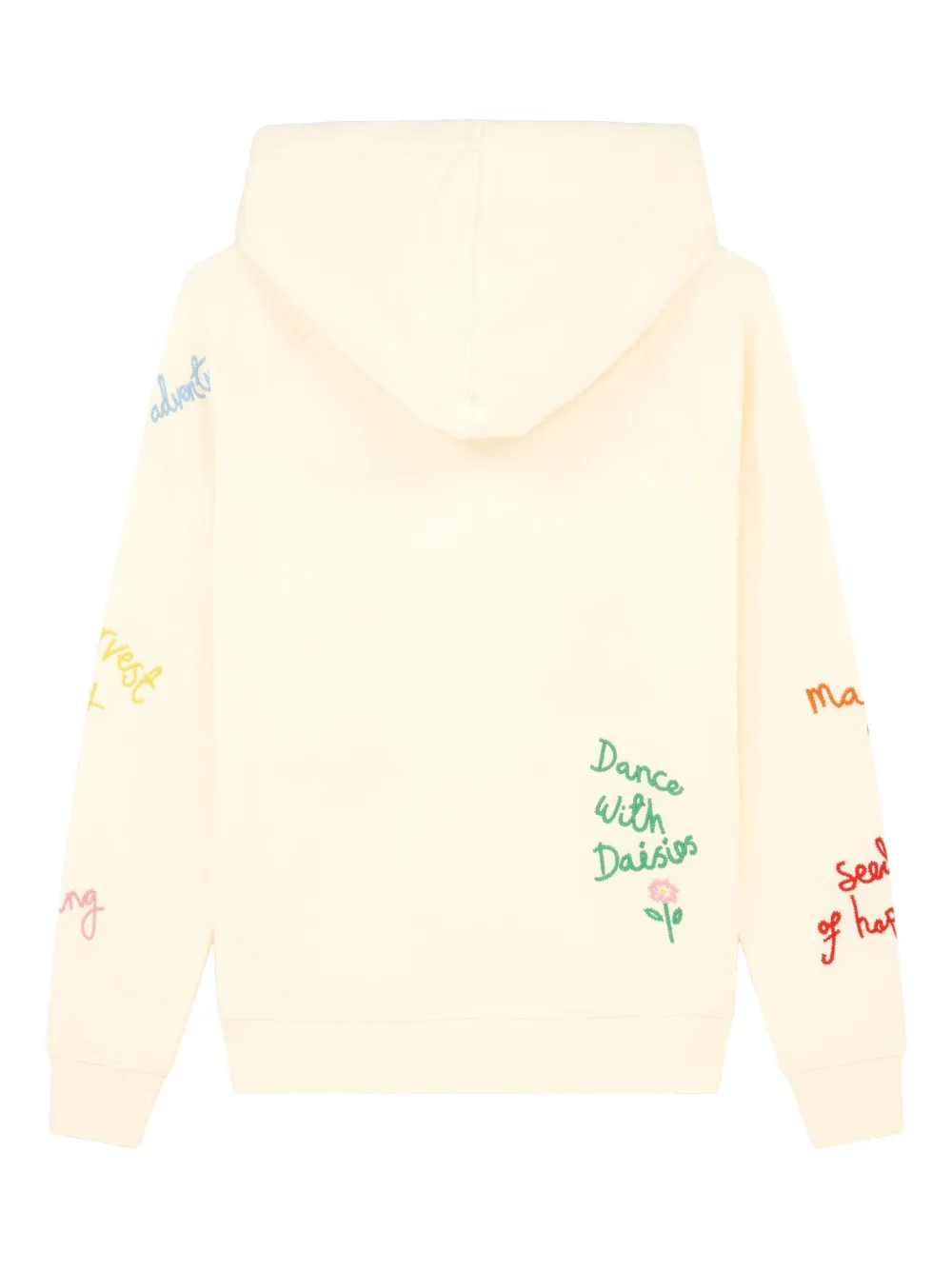 Mira Mikati all-over slogan-print hoodie - Wit