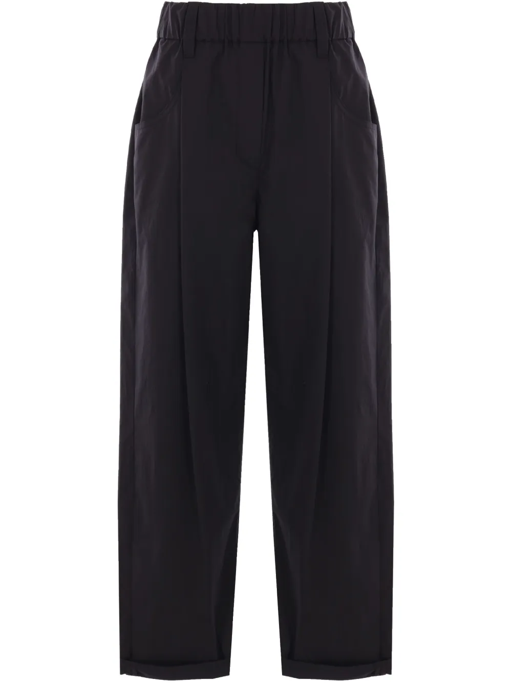 Brunello Cucinelli Monili-chain poplin trousers | Black | Image 1