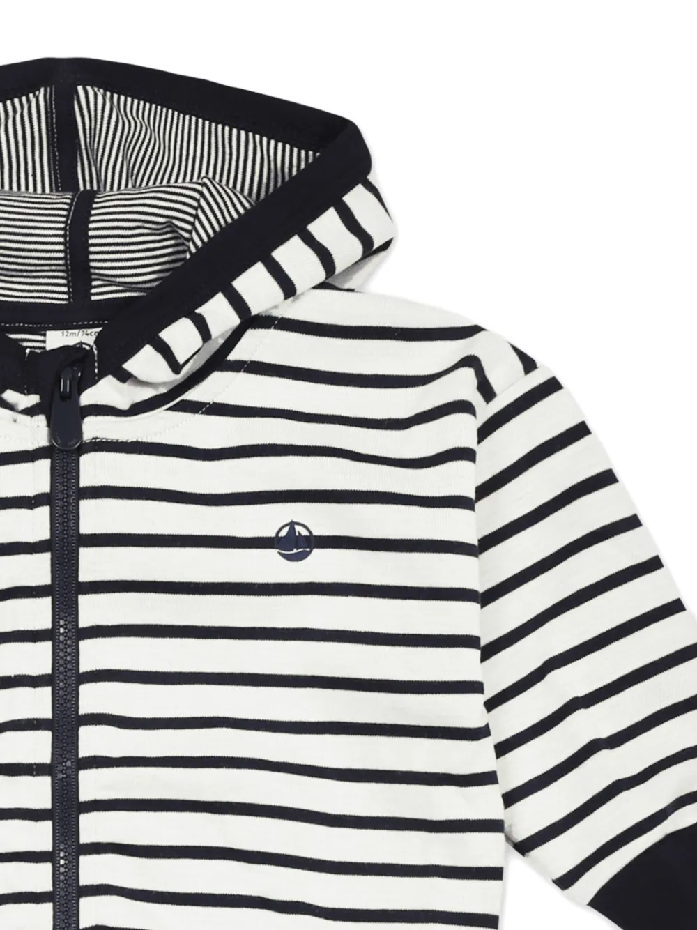 Petit Bateau Gestreepte hoodie Zwart
