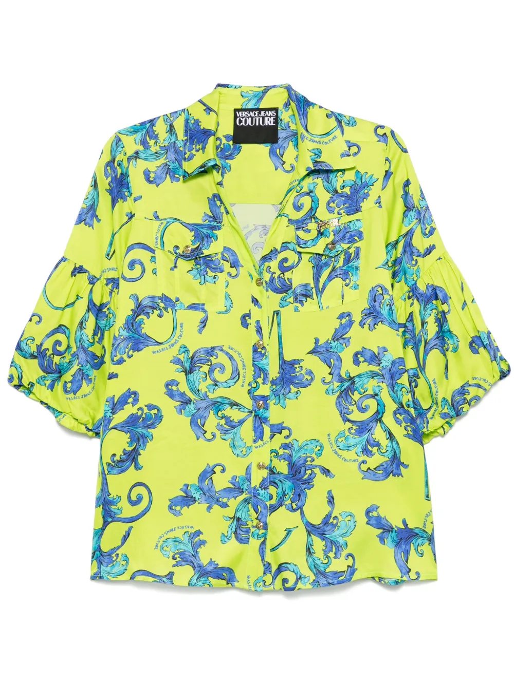 Shop Versace Jeans Couture Barroco-print Shirt In Green