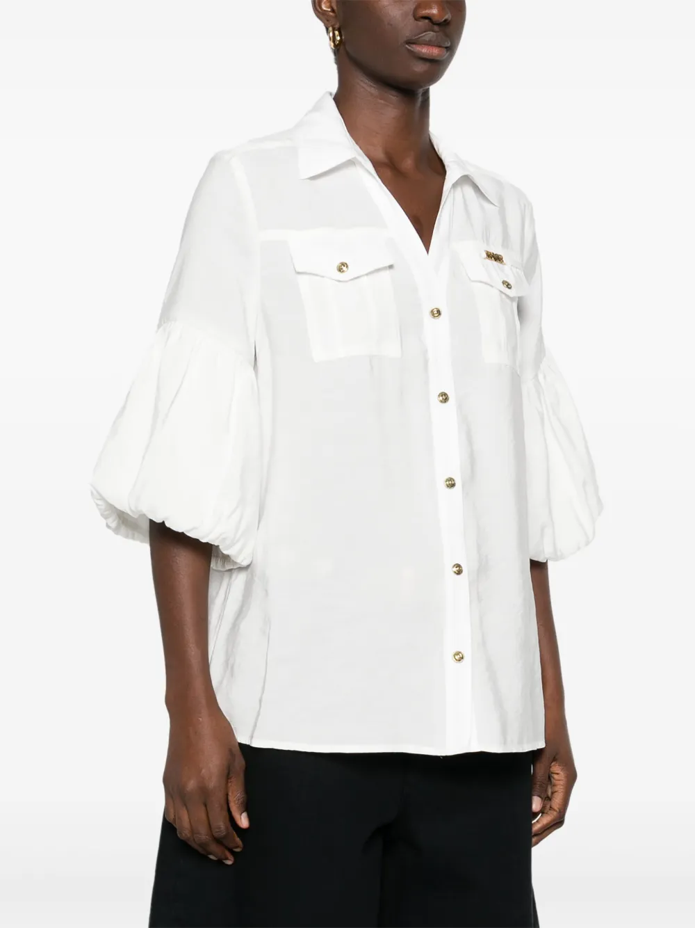 Shop Versace Jeans Couture Logo-plaque Shirt In White