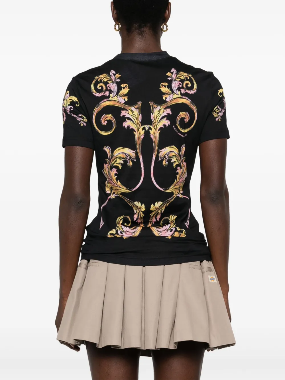 Versace Jeans Couture T-shirt met Barroco-print Zwart