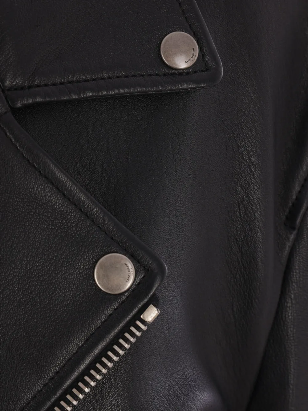 Saint Laurent Gewatteerd leren jack Zwart