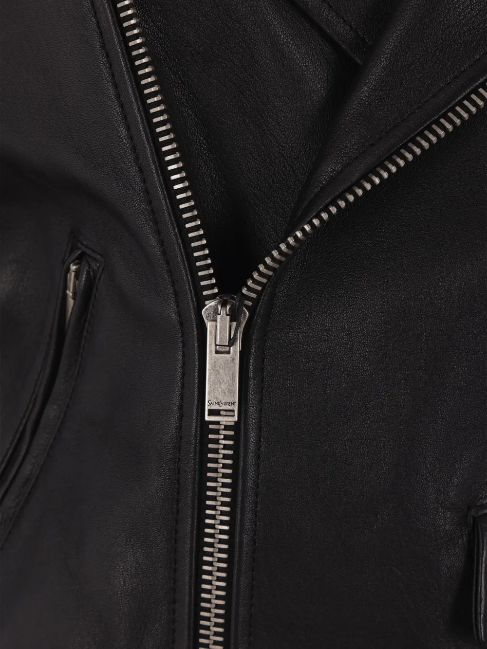 Saint Laurent Gewatteerd leren jack Zwart