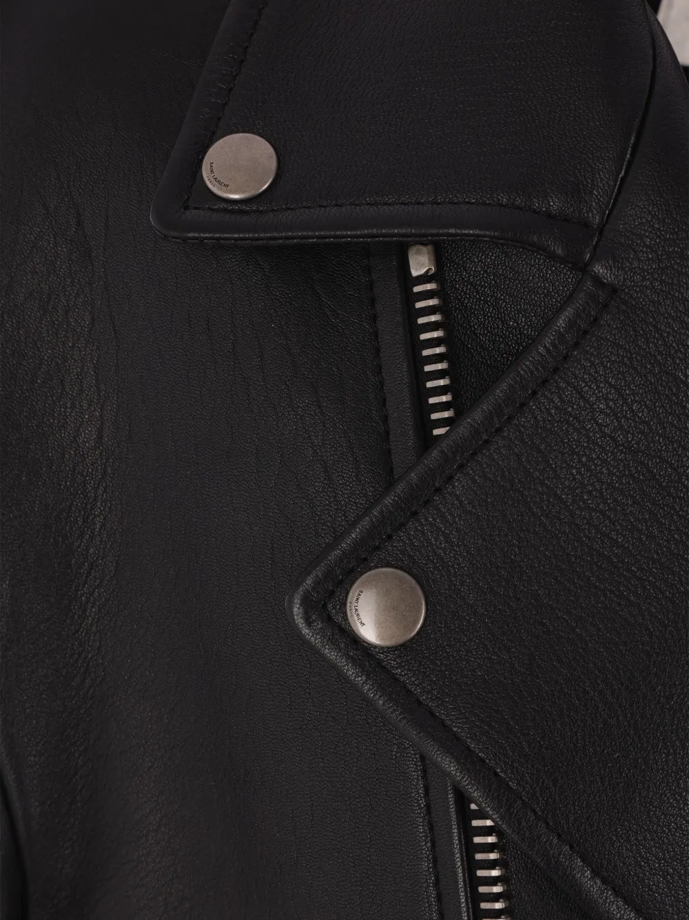 Saint Laurent Gewatteerd leren jack Zwart