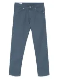 Incotex logo-patch tapered trousers - Blue