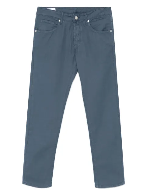 Incotex logo-patch tapered trousers