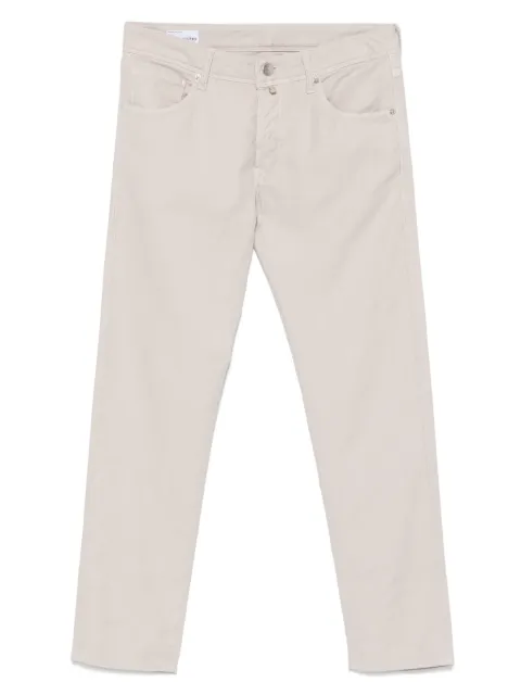 Incotex logo-patch tapered trousers 